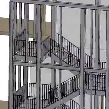Étude des escaliers de secours en charpente métallique.